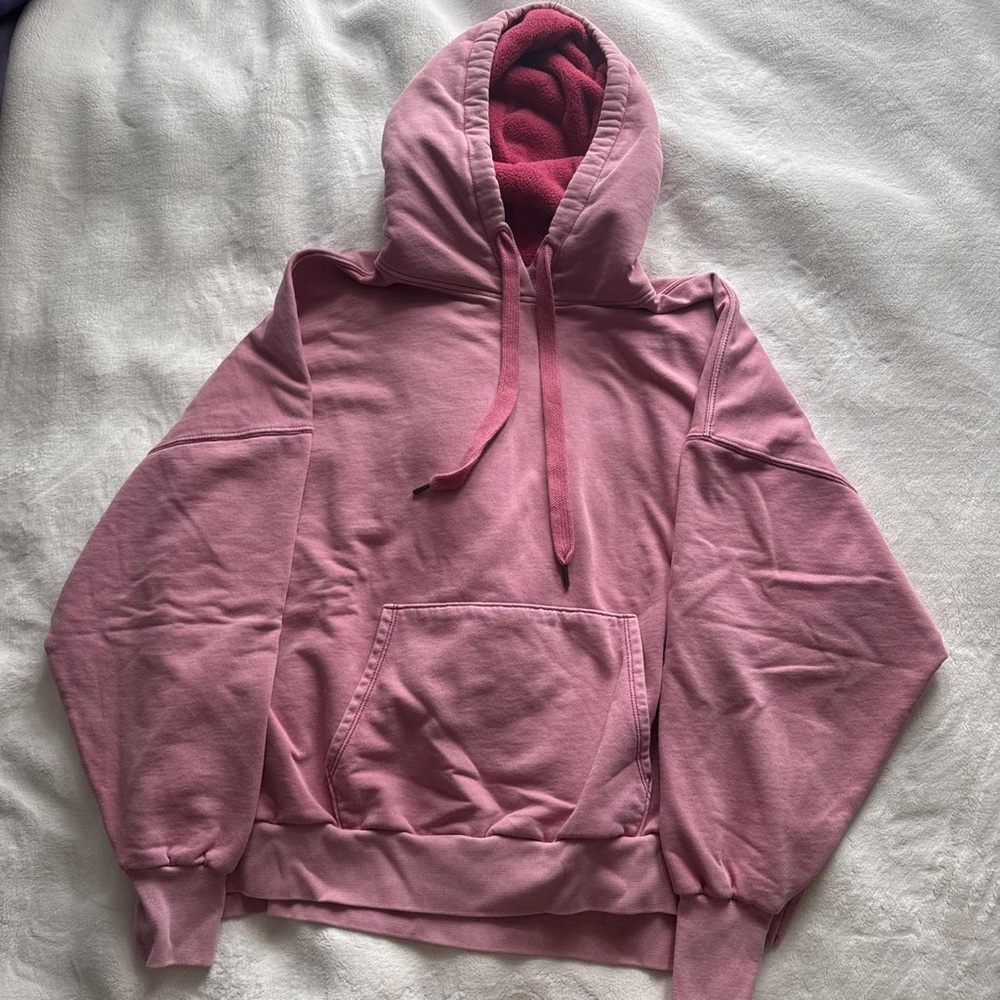American Eagle Outfitters Pink Fleece-Lined Pullover Hoodie